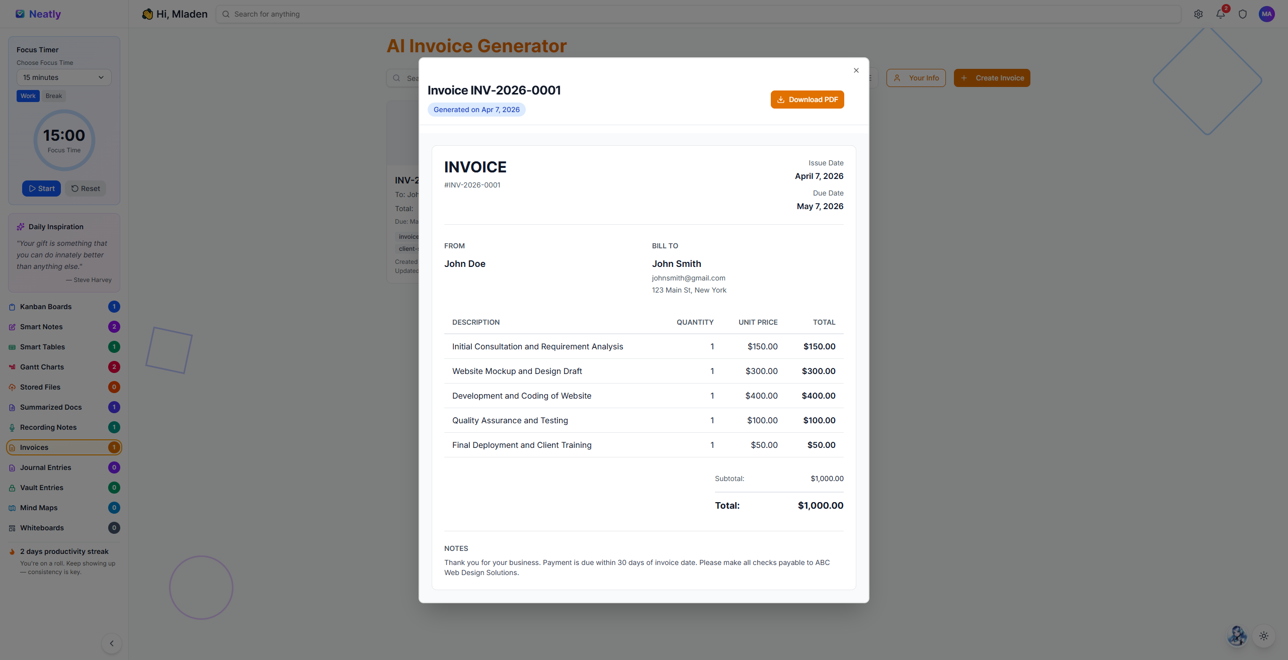 Invoice Generator